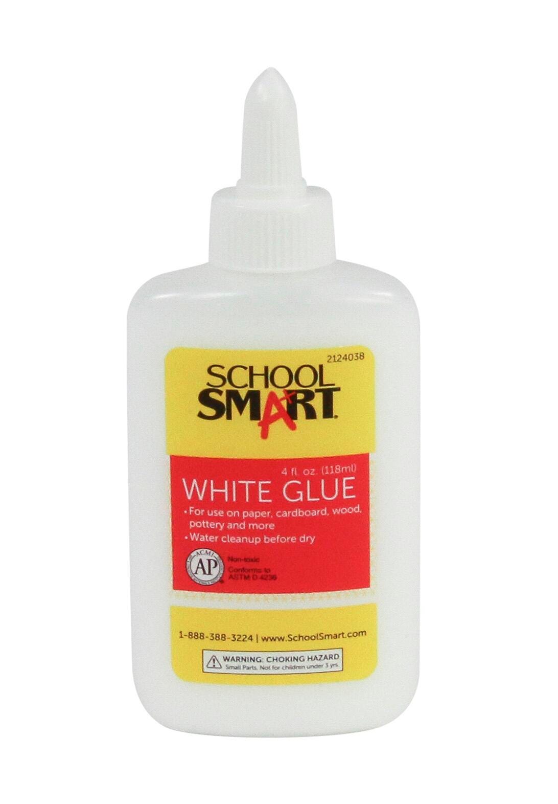 School Smart White School Glue, 4 Ounce Bottle, White 2124038